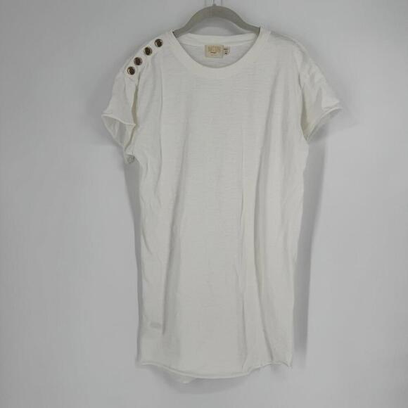 Nation LTD dress womens xs white t-shirt minimalist beach summer cotton spring - Picture 1 of 7